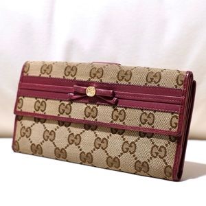 GUCCI Vintage Bifold 2 Sides Long Wallet